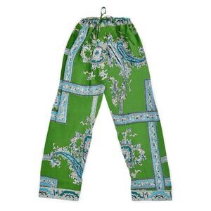 Rare One Hundred Stars  Handkerchief Print Green Lounge Pant One Size